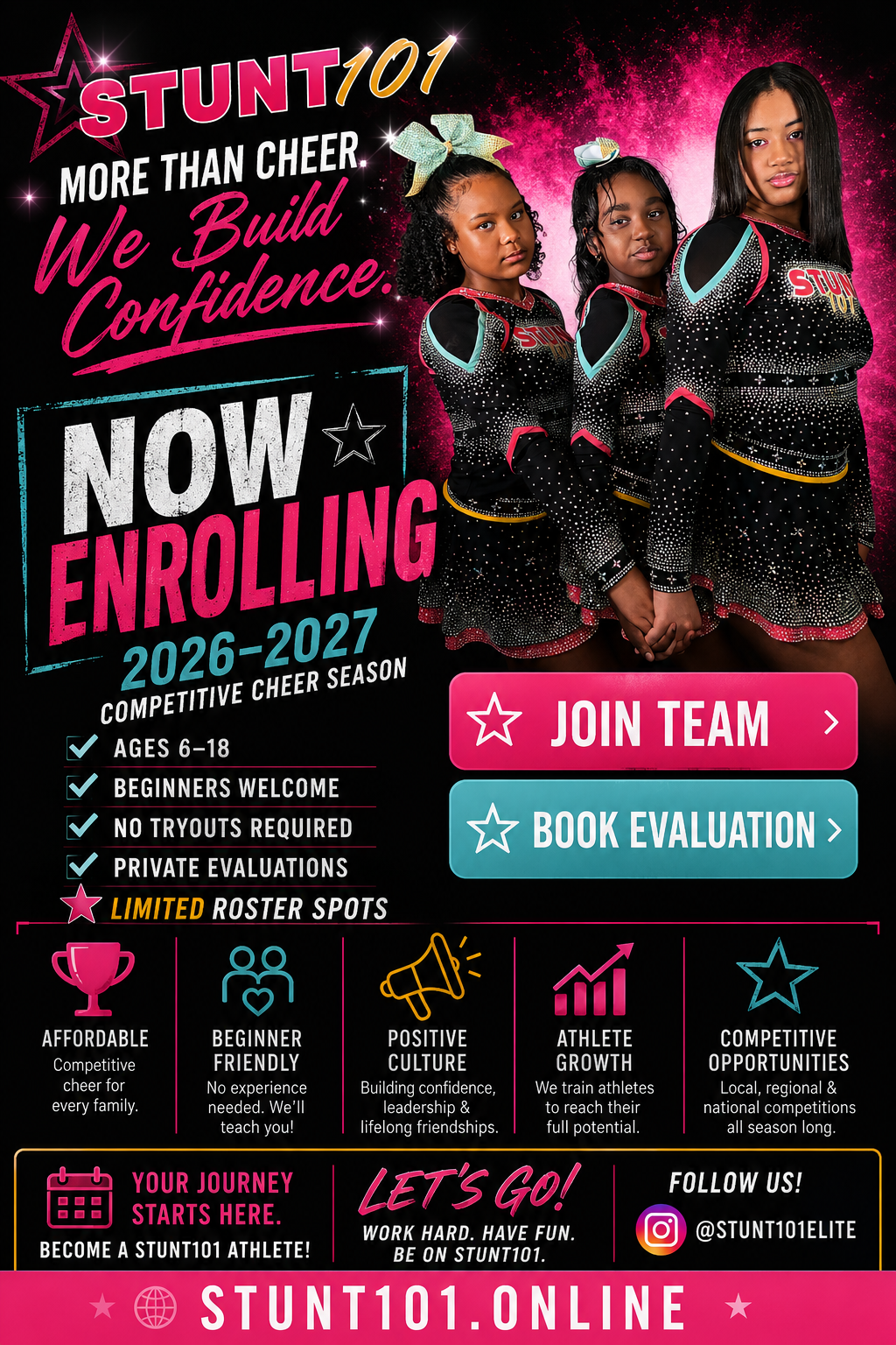 Stunt101 Elite — Now Enrolling 2026–2027 Competitive Cheer Season